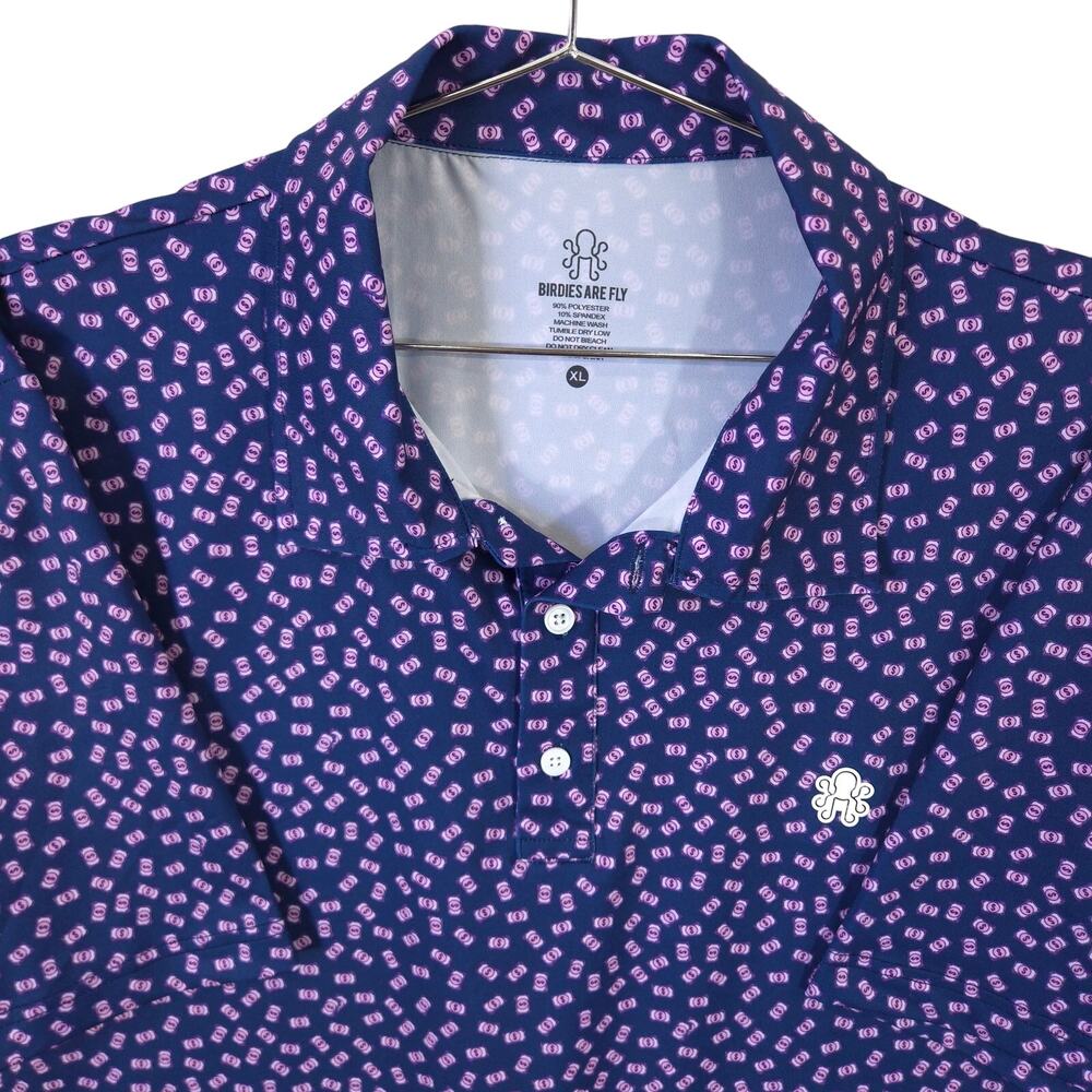 Men's Purple Patterned Polo